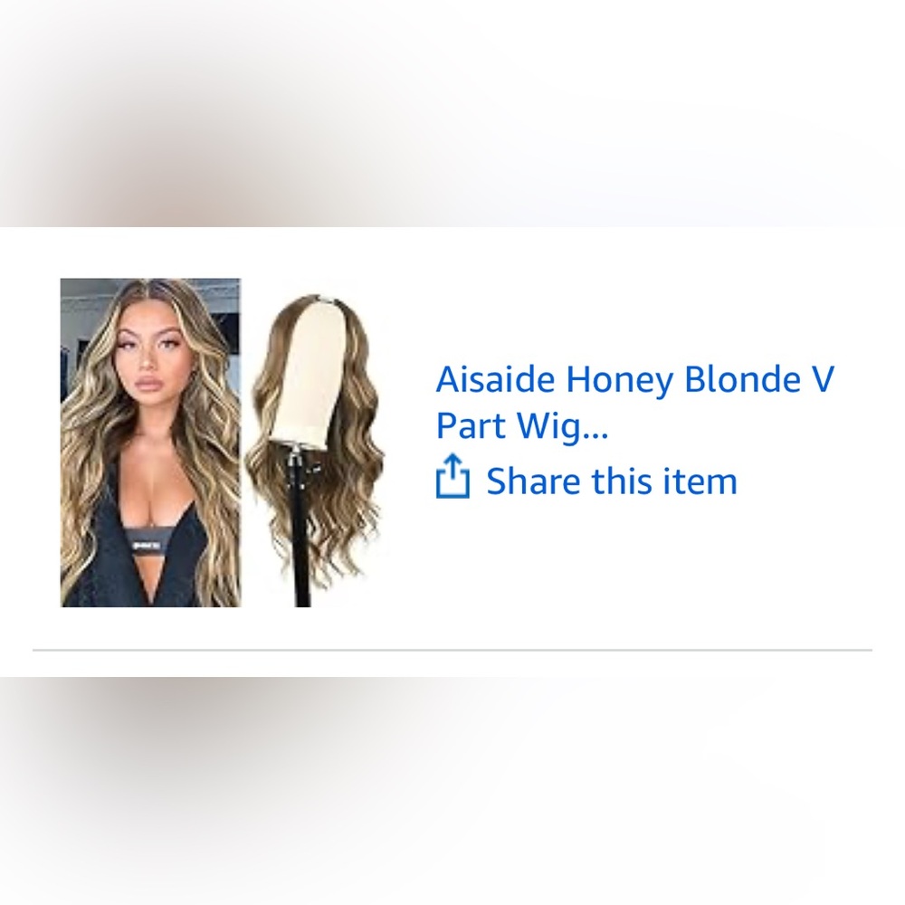 Honey Blonde V Part Wavy Wig